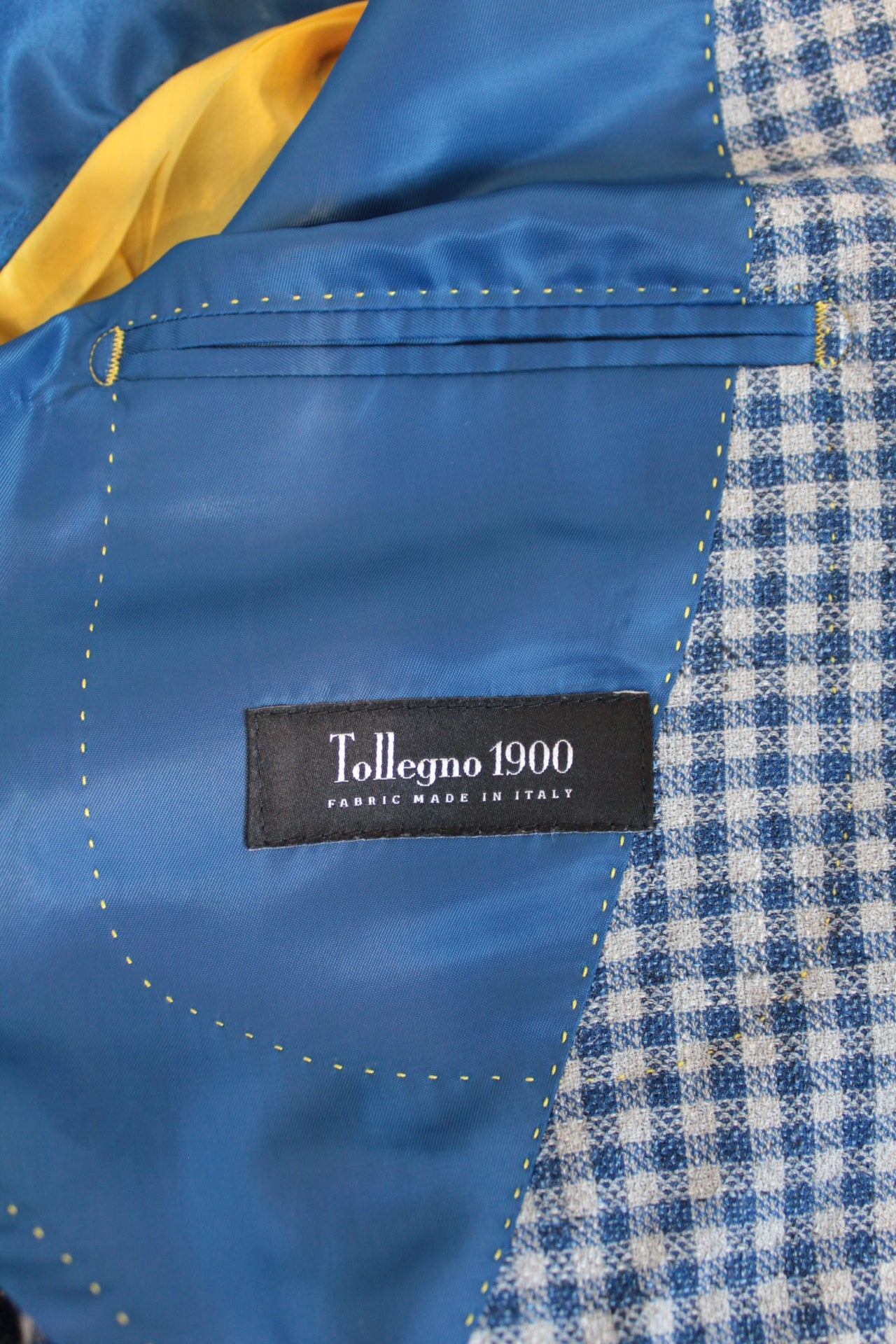 Gingham Check Tailored Jacket made in Italy