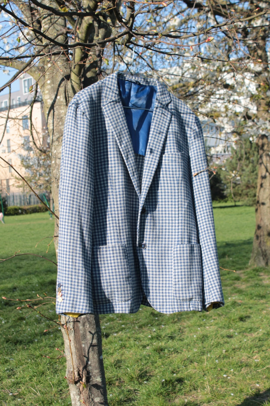 Gingham Check Tailored Jacket made in Italy